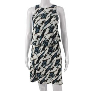 Viereck Womens Black Animal Print Blouson Sleeveless Dress Long Size S
